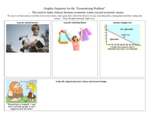 Graphic Organizer for the “Economizing Problem” The need to make