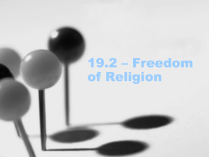 19.2 – Freedom of Religion