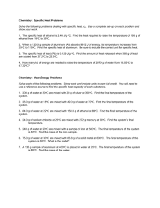 Chemistry: Specific Heat Problems