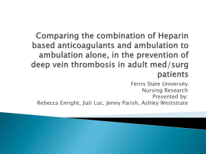 Comparing the combination of Heparin based anticoagulants and