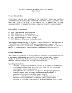 CJ 5600 Individual Research in Criminal Justice Fact Sheet Course