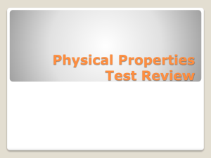 Physical Properties Test Review