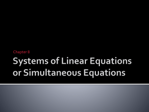 Systems of Linear Equations (2007)