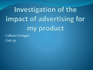 Investigation of the impact of advertising for my