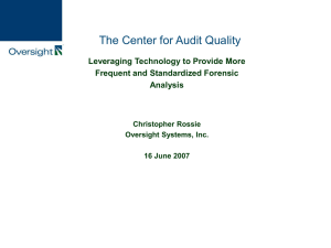 Center for Audit Quality Efforts to Standardize and Increase