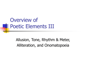Overview of Poetic Elements III