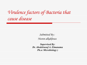 Virulence factors of Bacteria that cause disease