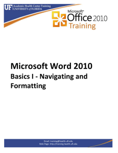 Word 2010 Basics I