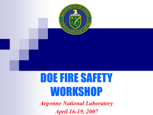 DOE Fire Safety Workshop, Argonne National Laboratory, April 16