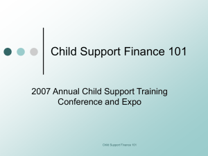 Child Support Finance 101 - CHILD SUPPORT DIRECTORS