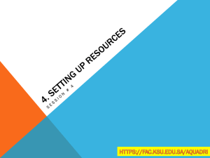 4. Setting up resources