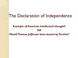 What is the thesis statement of the declaration of independence