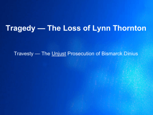 Tragedy * The Loss of Lynn Thornton
