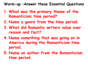Lesson 39 Romanticism Time Period of Lit