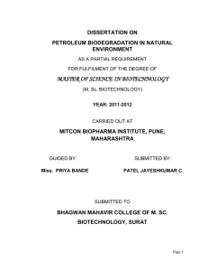 are identified which degraded petroleum in natural environments