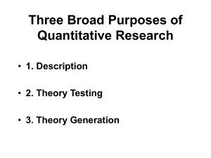 Three Broad Purposes of Quantitative Research