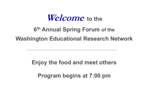 May 11 WERN Intro - Washington Educational Research