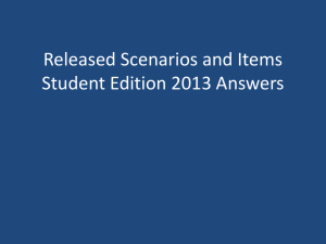 Released Scenario 2013 Answers and Explanations