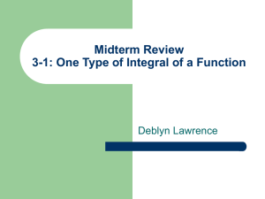 Midterm Review 3-1: One Type of Integral of a Function