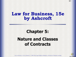 Ch05: Nature and Classes of Contracts