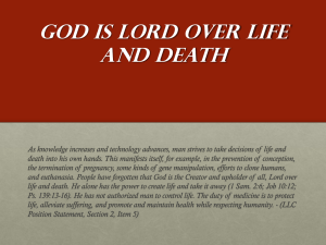 God Is Lord over Life and Death