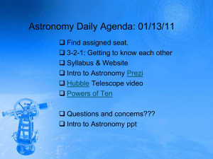 Astronomy Daily Agenda: 01/13/11