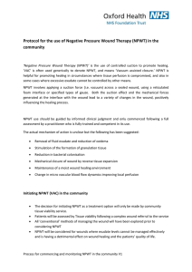 Protocol for the use of Negative Pressure Wound Therapy (NPWT)