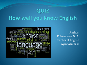 QUIZ How well you know English
