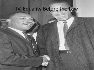 IV. Equality Before the Law