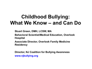 Childhood Bullying: What We Know – and Can Do