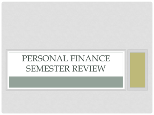 Personal Finance Semester Review