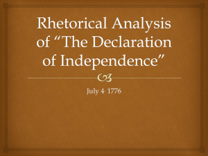 Rhetorical Analysis of *The Declaration of Independence*