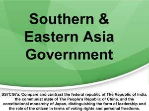 Southern & Eastern Asia Government ppt
