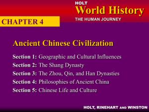 CHAPTER 4: Ancient Chinese Civilization