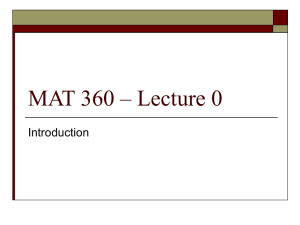 MAT 132 – Lecture 1 - Stony Brook Mathematics Department and