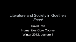 Faust Lec 1 - Humanities Core