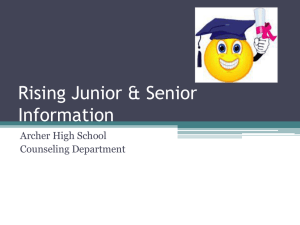 Rising Junior & Senior Information