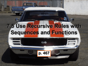 Write a recursive rule for the sequence. a.