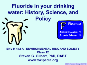 Fluoride risk assessment