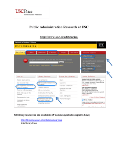 Public Administration Research at USC http://www.usc.edu/libraries