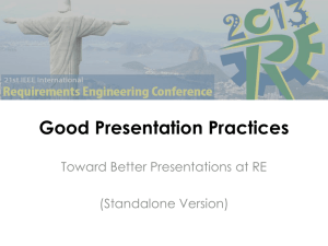 RE'13 Good Presentation Practices Guide