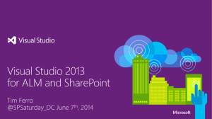 Visual Studio 2013 for ALM and SharePoint