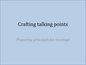 Crafting Talking Points