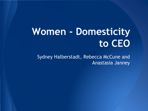 Women - Domesticity to CEO