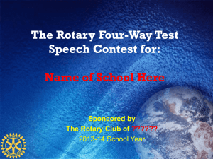 The Rotary Four-Way Test Speech Contest for