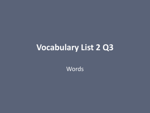 Vocabulary List 2 Q3 (Current)