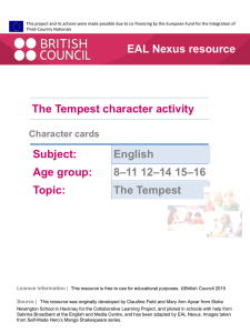 Character cards - EAL Nexus