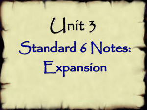Standard 6 Notes: Expansion