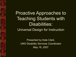 Proactive Approaches to Teaching Students with Disabilities: