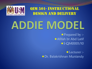 ADDIE MODEL - Instructional Design & delivery / 2010 + Research